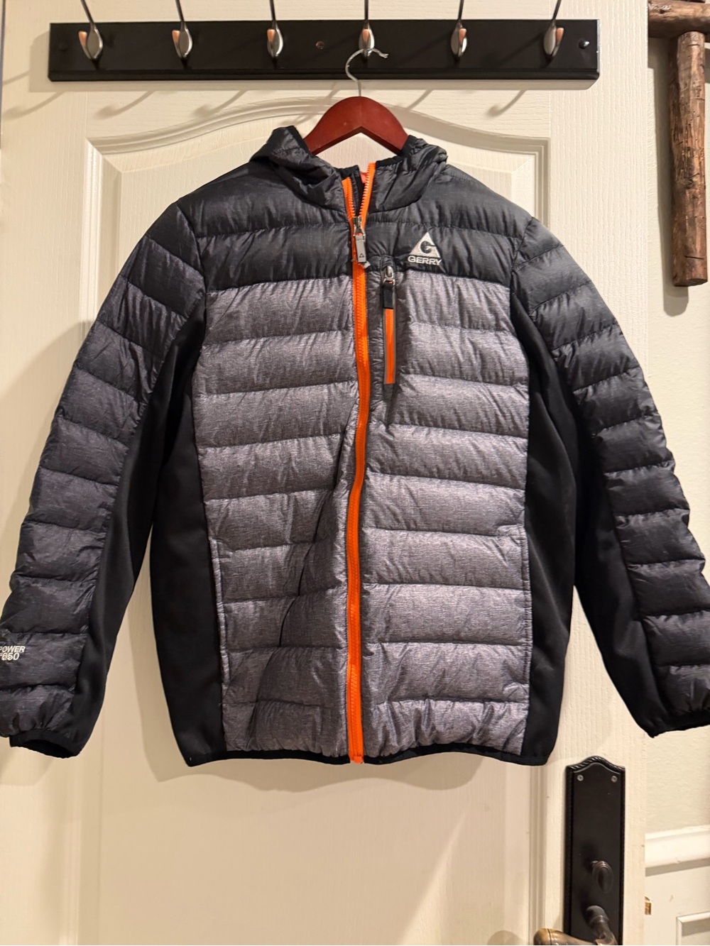 Gerry Weber Kids Black & Gray Puffer Jacket with Orange Zipper